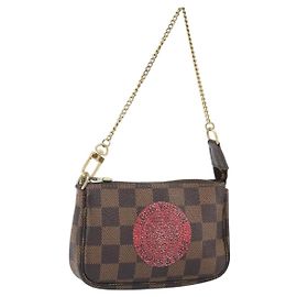 LOUIS VUITTON Mini Pochette Pouch Damier Ebene T&B N58011 Auth 171153