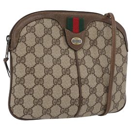 Sac Sherry Line GG Supreme Web de GUCCI en PVC beige et or 904 02 047 Auth BA10668