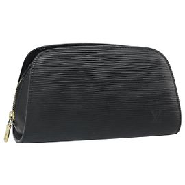LOUIS VUITTON Pochette Dauphine PM Epi Nera M48442 LV Auth BA10523