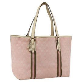 Borsa Tote Gucci GG Canvas Sherry Line Rosa Oro 139260 Auth bs33311