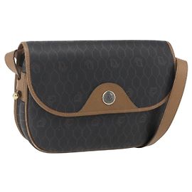 Borsa a Spalla in Tela Honeycomb PVC Nera e Dorata Auth BA10729 Christian Dior