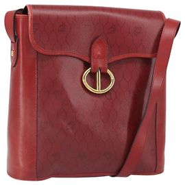 Christian Dior Schultertasche aus Honigwaben-Canvas PVC Rot Gold Auth 169756