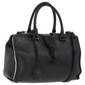 SAINT LAURENT Borsa a Mano Baby Kabas in Pelle 2 in 1 Nera LTH424868 Auth 171093