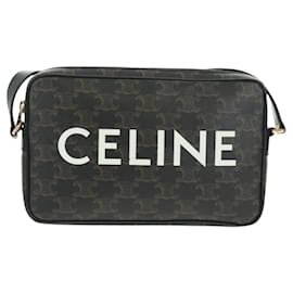 Borsa Messenger Celine Logo Triomphe in Tela Rivestita Media - Céline