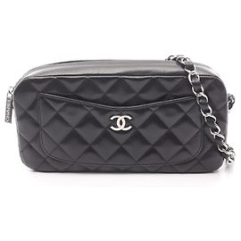 Borsa a Spalla in Pelle di Agnello Nera Matelassé Chanel