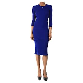 Midikleid aus Rippstrick in Königsblau - Größe UK 8 - Prada