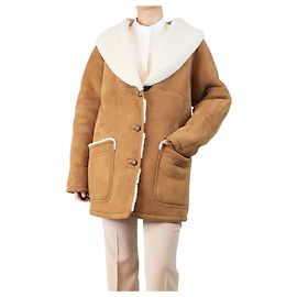 Autre Marque Abrigo de shearling marrón - tamaño M