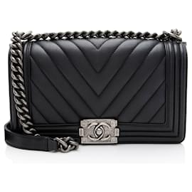 Chanel Chevron Lambskin Old Medium Boy Bag