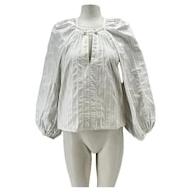 Autre Marque Blusa bianca a righe blu