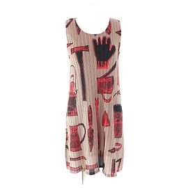 Issey Miyake Polyesterkleid mit Allover-Druck PLEATS PLEASE