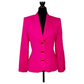 Veste rose choc YSL Uniform années 1990 - Yves Saint Laurent