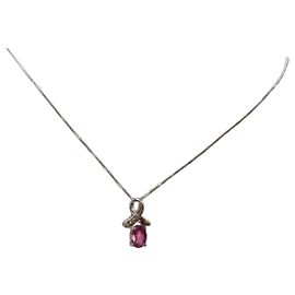 Autre Marque Collana Au750 Zaffiro Rosa Diamante