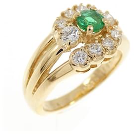 Pola 750 Gelbgold Smaragd Diamant Ring - Autre Marque
