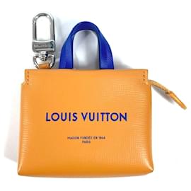 Portachiavi in pelle blu e arancione Louis Vuitton