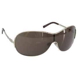 Gafas de sol Salvatore Ferragamo de metal marrón Auth hk3513