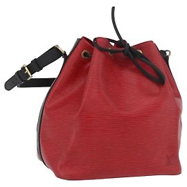 LOUIS VUITTON Borsa a Spalla Petit Noé Epi Bicolore Nero Rosso M44172 Auth 171047