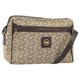 Céline CELINE C Sulky Shoulder Bag Canvas Beige Gold Auth ep13052