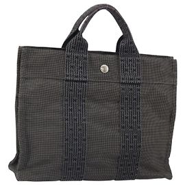 Hermès HERMES Borsa a Mano Her Line PM Tela Grigia Auth 172046