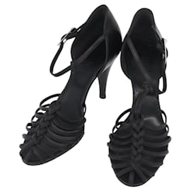 CHANEL Décolleté Tacchi Alti in Pelle 35 1/2 Nero CC Auth BA10766