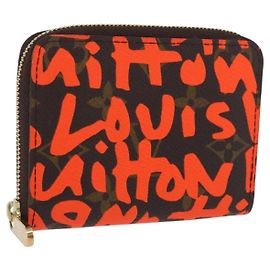 LOUIS VUITTON Monogram graffiti Zippy Coin Purse Naranja M93708 Auth am10766SAV