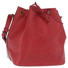 LOUIS VUITTON Borsa a Spalla Petit Noé Epi Rossa M44107 LV Auth 170694