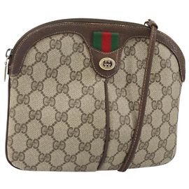Borsa Sherry Line GG Supreme Web di GUCCI in PVC beige e oro 904 02 047 Auth 171964