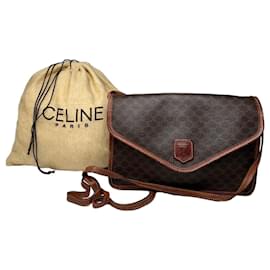 Borsa a spalla / crossbody in pelle monogramma Triomphe Vintage Crline Paris marrone - Céline
