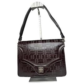 Borsa in pelle monogramma vintage Givenchy 2 in 1 marrone