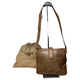 Borsa a secchiello a spalla / crossbody Vintage Celine Paris Monogram Triomphe oro marrone - Céline