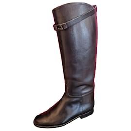 Hermès Stiefel aus schwarzem Leder
