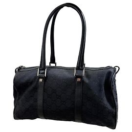 Borsa a mano Gucci in tela GG nera