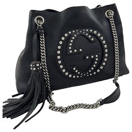 Borsa Gucci soho in pelle nera con borchie limited edition