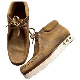 Scarpe basse in suede Louis Vuitton Damier