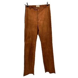 Autre Marque Hose aus Wildleder in Camel