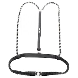 Cintura Chanel Coco Mark in pelle nera