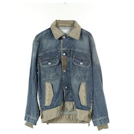 Chaqueta de mezclilla con paneles de nylon Sacai