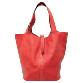 Hermès Picotin Lock 33 in Pelle Clemence Rossa