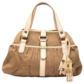Celine Braune Canvas Boogie Tasche mit Quaste - Céline
