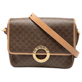 Céline Borsa a tracolla in tela rivestita Macadam marrone Celine