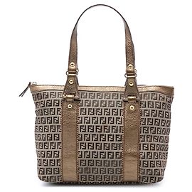 Fendi Braune Zucchino Canvas Tote