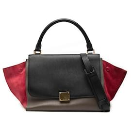 Céline Borsa Trapeze in pelle tricolore marrone Celine piccola