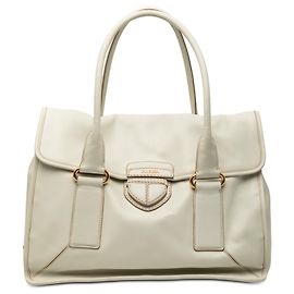 Bolso de mano de piel de ternera blanca Prada City