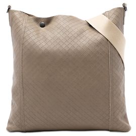 Bottega Veneta Borsa a Spalla in Pelle Marrone Intrecciomirage
