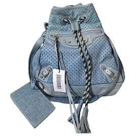 Borsa a secchiello Motocross Pompon in pelle di Balenciaga