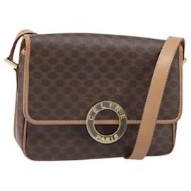 Céline Borsa a spalla Celine Vintage Macadam con logo circolare in tela e pelle