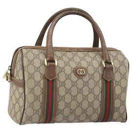 Borsa Sherry Line GG Supreme Web di GUCCI in PVC beige 002 115 6697 4023 Auth BA10364