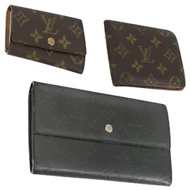 Portafoglio Monogram LOUIS VUITTON 3 pezzi LV Auth BA10350