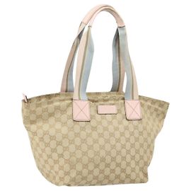 Borsa a mano Gucci GG Canvas Sherry Line Beige Oro 131230 Auth BA10400