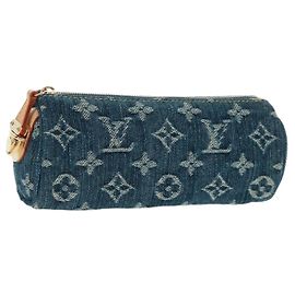 LOUIS VUITTON Pochette Monogram in Denim Trousse Speedy GM Blu M95081 Auth SW2123SAV