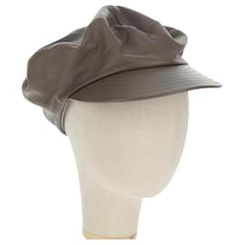 Cappello in pelle beige LOUIS VUITTON LV Auth 168997M
